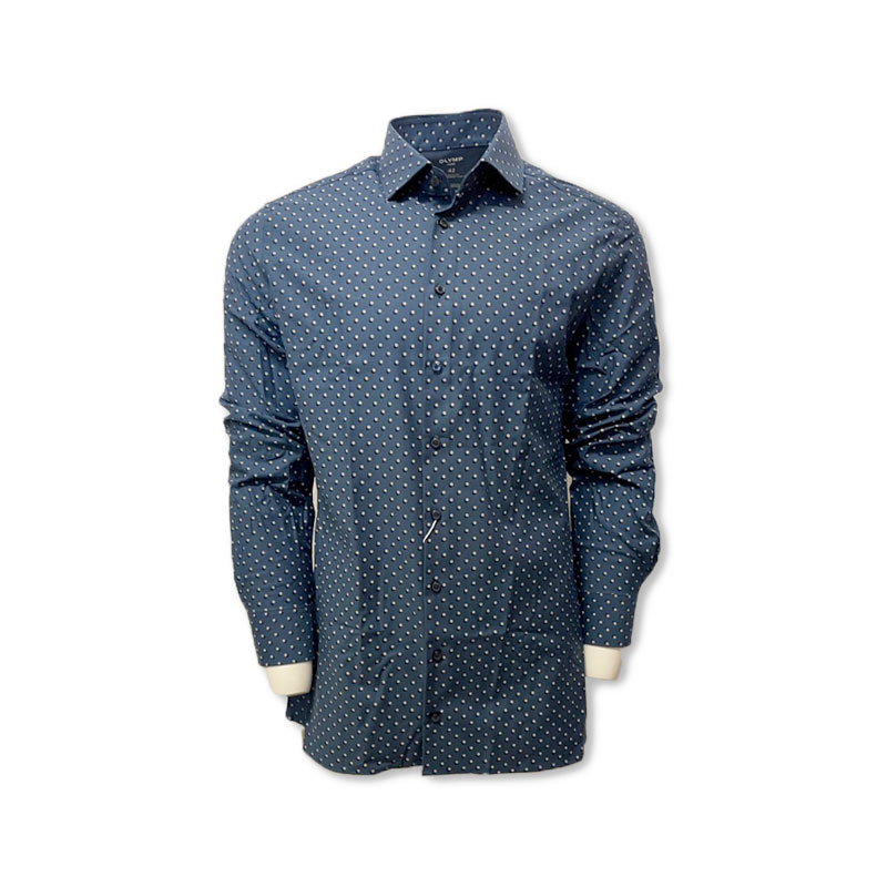 Pánská košile Olymp modrá s bílým vzorem